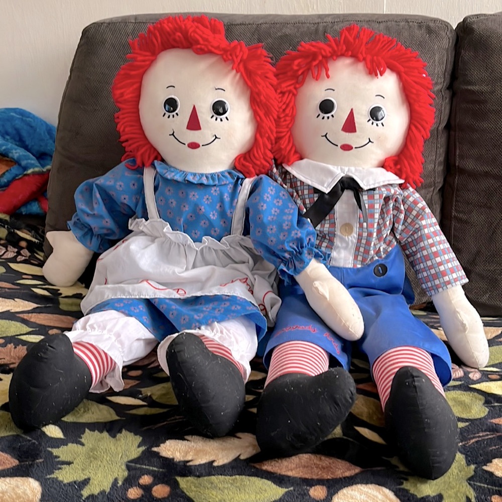 Raggedy Ann and Andy- Vintage set. 29 Inches